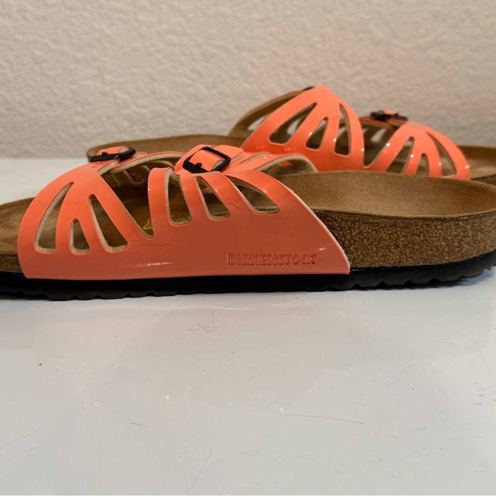Birkenstock Orange Cutout Double Buckle Sandals - Picture 9 of 17